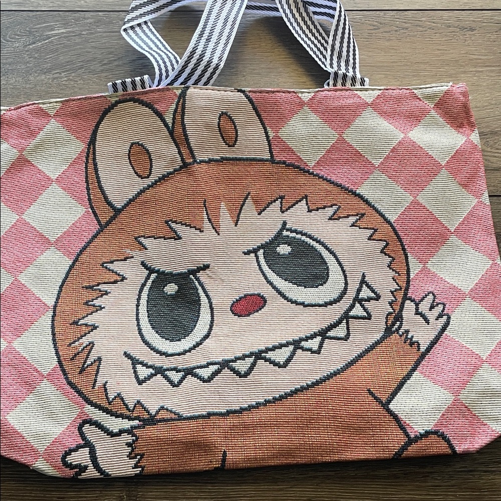 Cute Pink and Orange Character Tote Bag